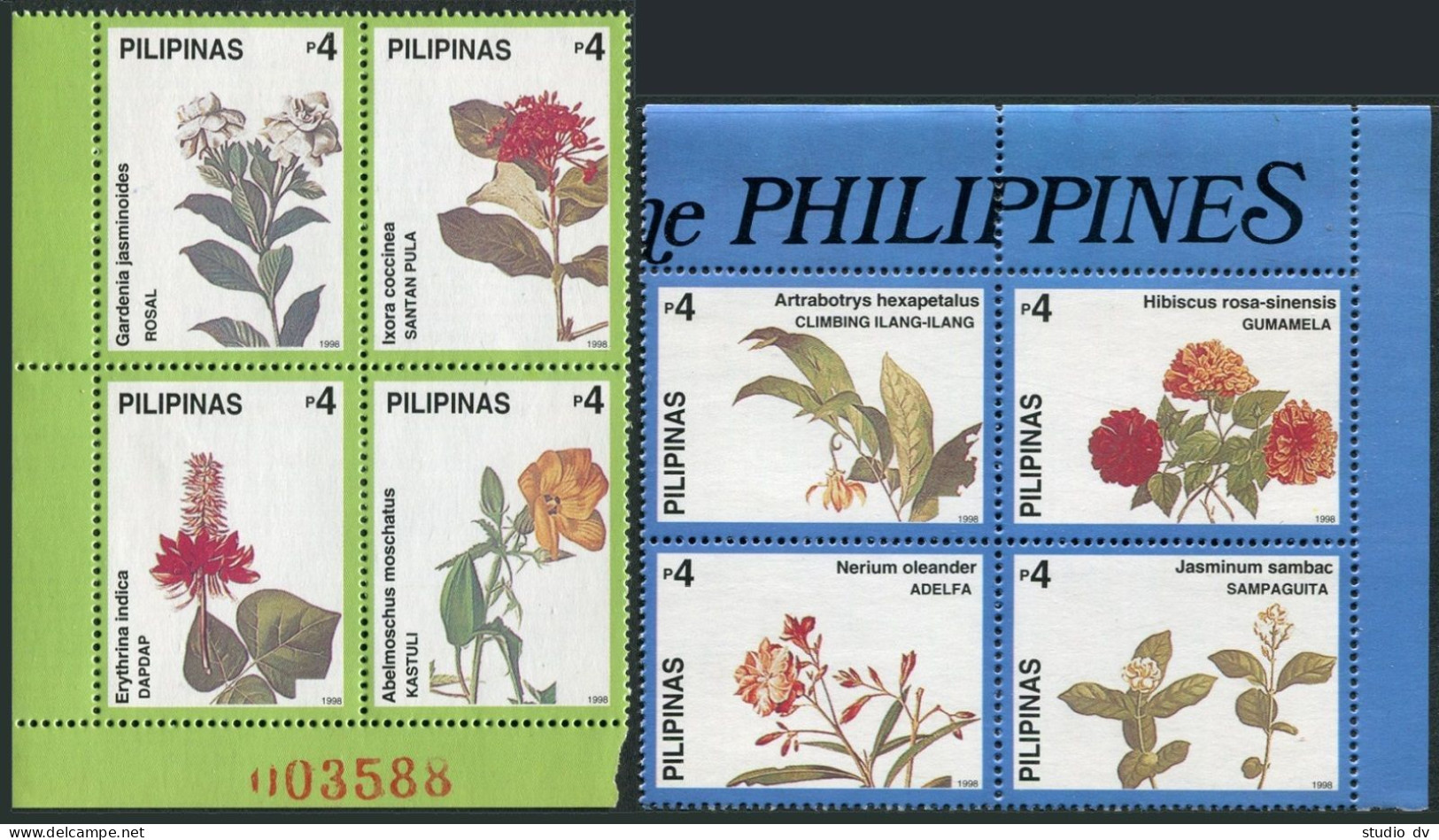 Philippines 2533-2534 Ad Block, 2535, MNH. Flowers, 1998. Medinilla Magnifica. - Filippine