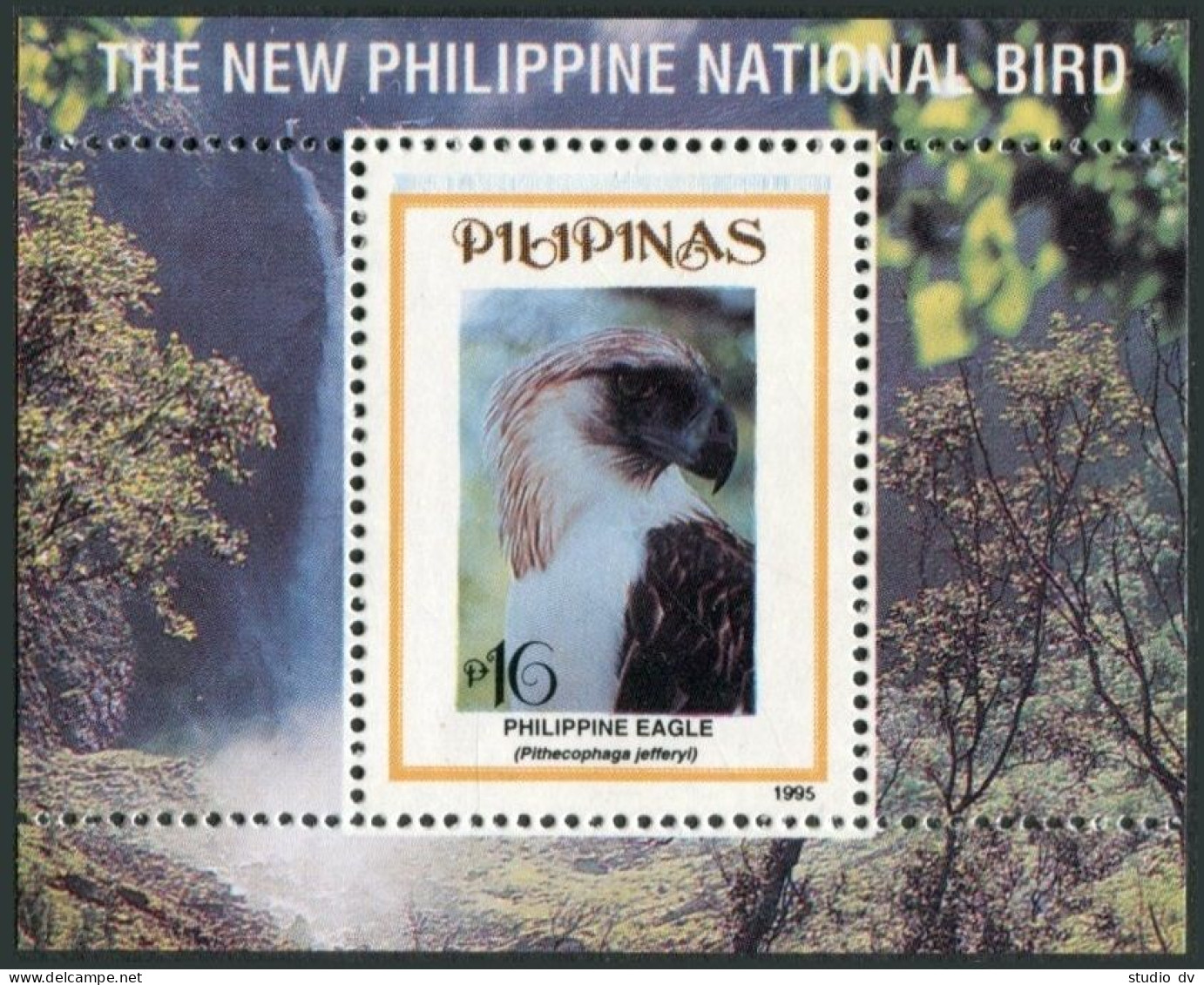 Philippines 2367, MNH. Mi 2527 Bl.86. Philippine Eagle, New National Bird, 1995. - Philippinen