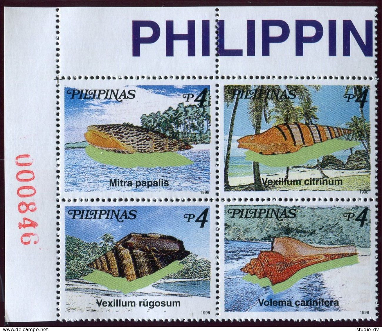 Philippines 2568-2569 Ad Blocks, MNH. Shells 1998. - Philippines