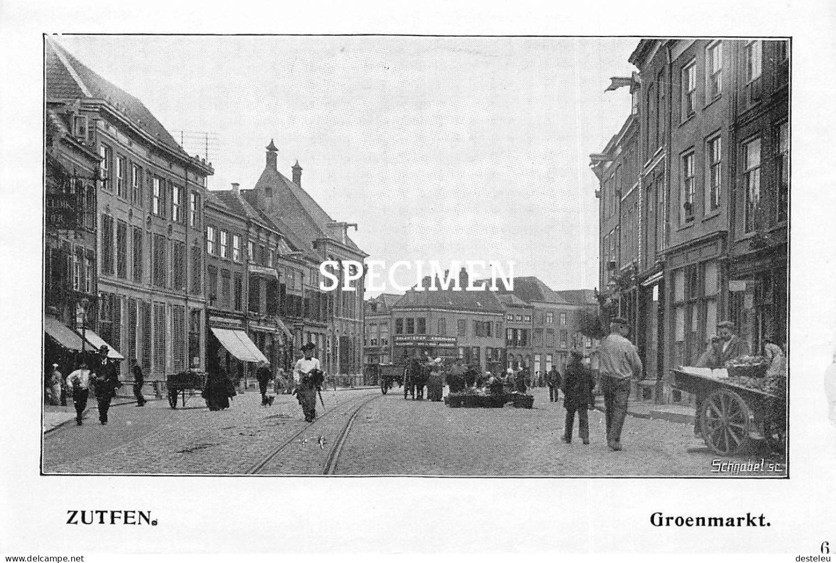 Prent - Groenmarkt - Zutphen   - 8.5x12.5 Cm - Zutphen