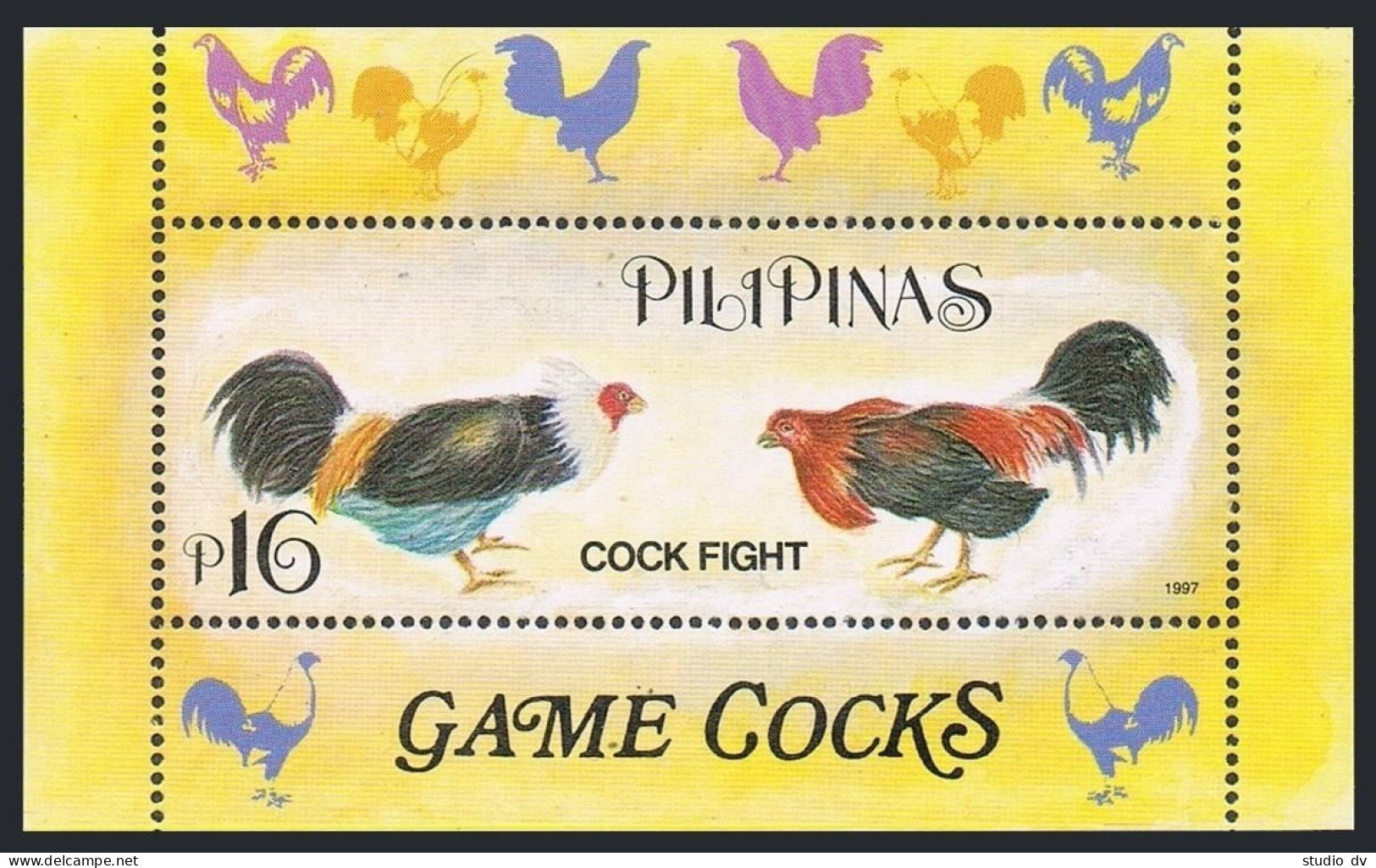 Philippines 2511-2512 Sheets, MNH. Game Cocks, 1998. - Philippines