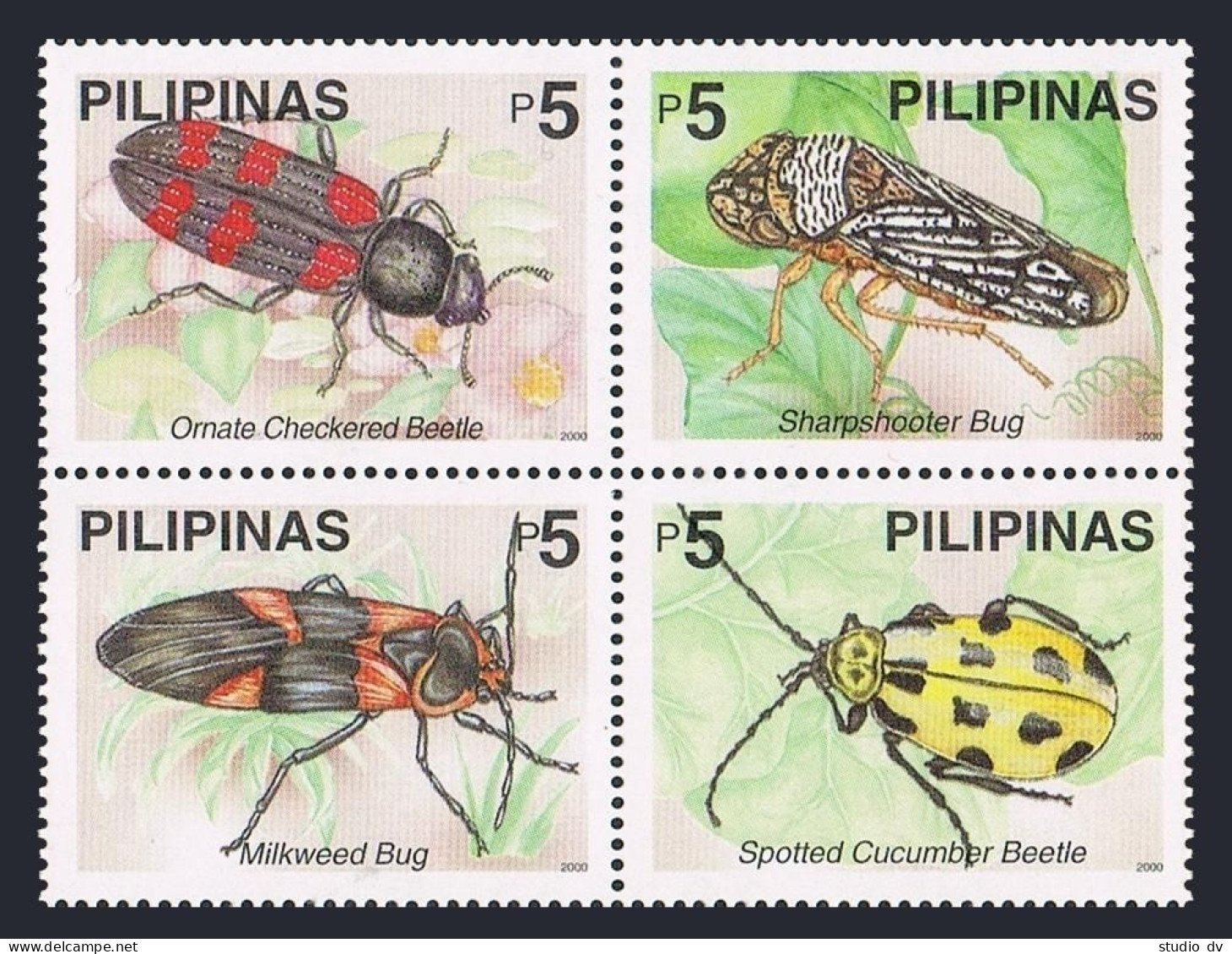 Philippines 2677ad-2678ad,2677e-2678e,MNH. Beetles,2000.Green Jule,Ladybirds, - Filippine