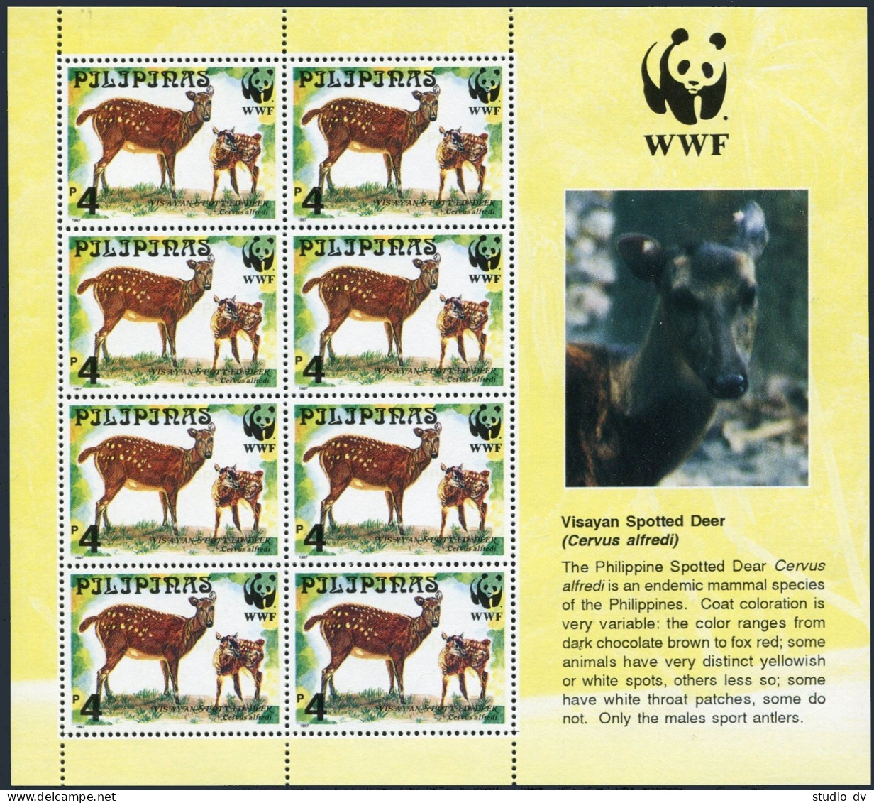 Philippines 2476a-2479a Sheets, MNH. WWF 1997. Visayan Spotted Deer,Warty Pig. - Filippine