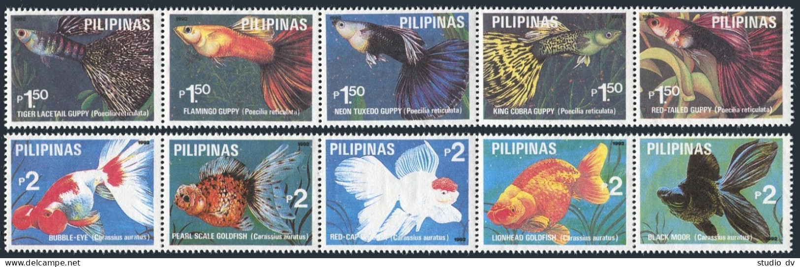 Philippines 2180-2181 Af, 2182-2184 Sheets, MNH. Freshwater Aquarium Fish 1992. - Filippijnen