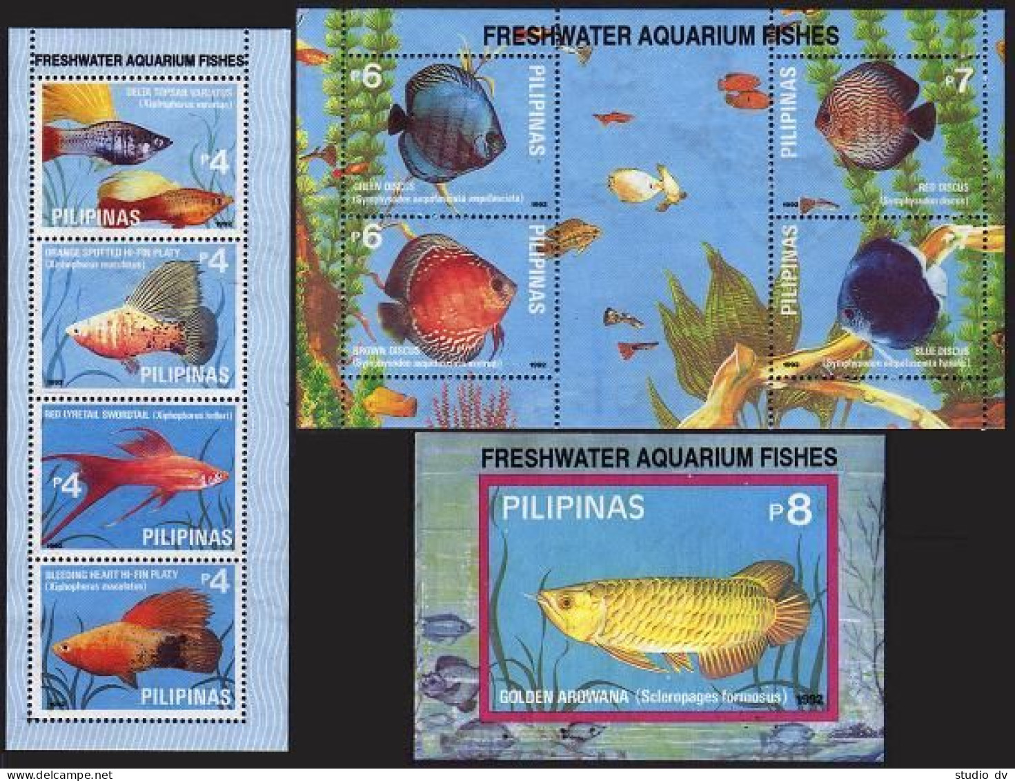 Philippines 2180-2181 Af, 2182-2184 Sheets, MNH. Freshwater Aquarium Fish 1992. - Philippinen