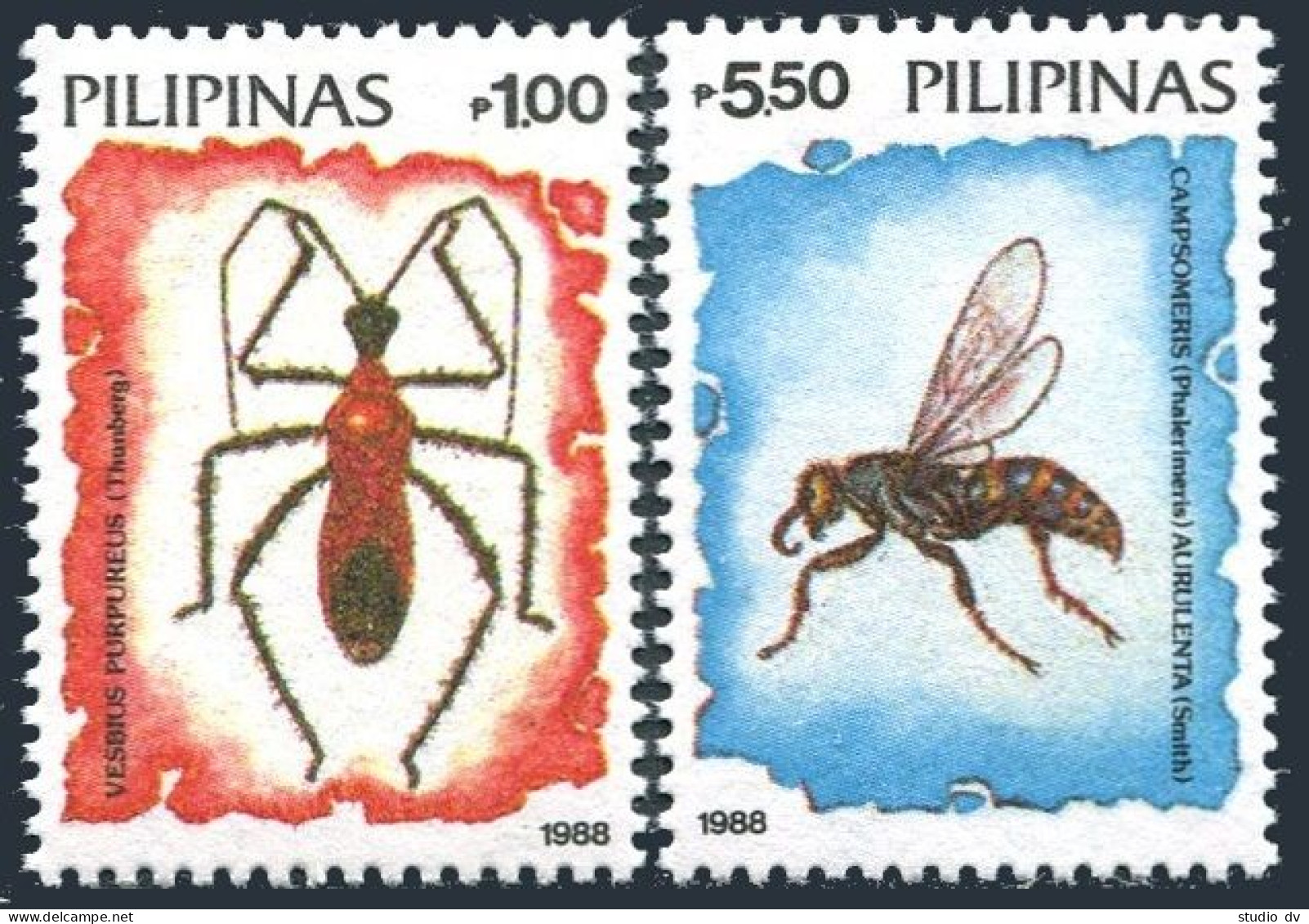 Philippines 1920-1921, MNH. Michel 1849-1850. Insects 1988: That Prey On Other. - Filippijnen