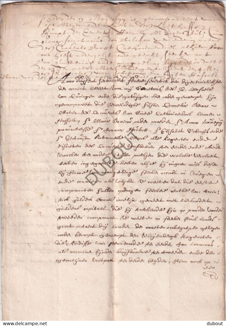 Hasselt/Kermt - Manuscript 1677- Mangeling Van Grond In De Groenstraat In Hasselt  (V3108) - Manuskripte