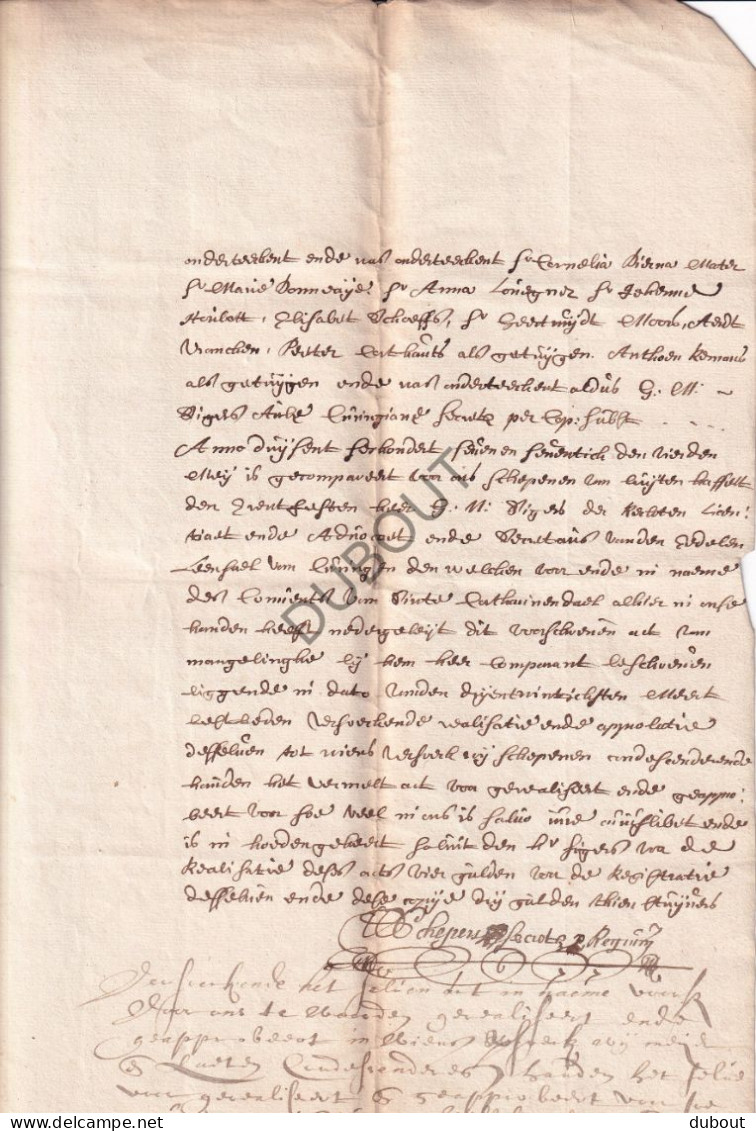 Hasselt/Kermt - Manuscript 1677- Mangeling Van Grond In De Groenstraat In Hasselt  (V3108) - Manuscripts