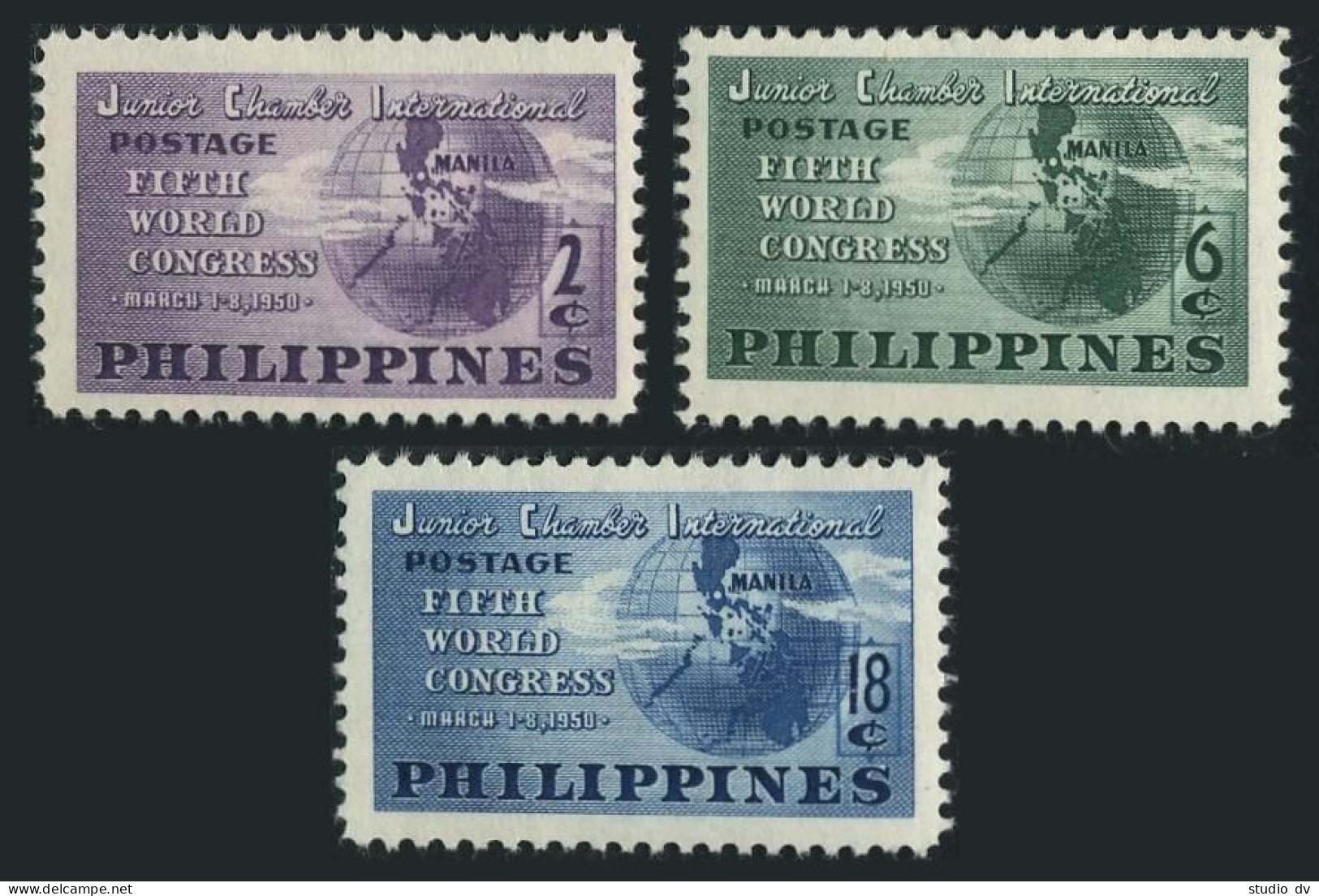 Philippines 537-539, MNH. Michel 501-503. Junior Chamber Of Commerce, 1950. - Philippinen