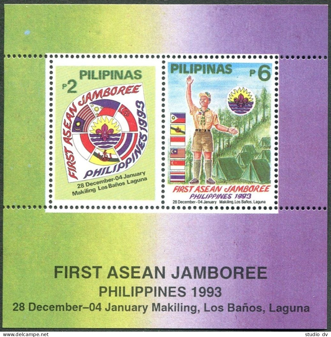 Philippines 2287a Sheet, MNH. Michel Bl.69. ASEAN Scout Jamboree, 1993. - Philippines