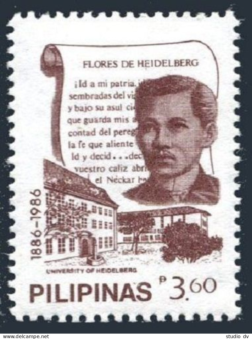 Philippines 1782, MNH. Flores De Heidelberg, By Jose Rizal. - Philippinen