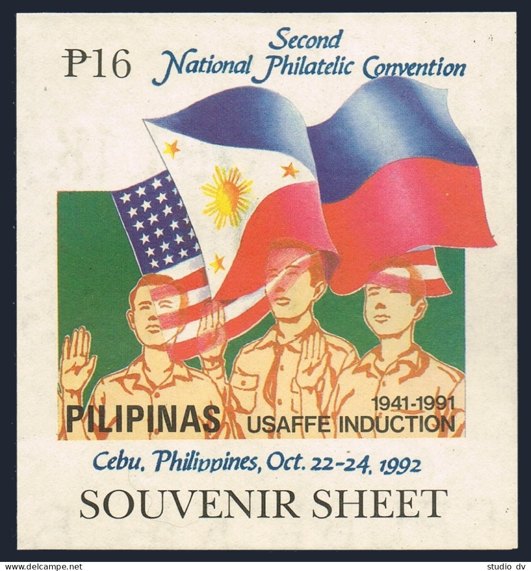 Philippines 2193, MNH. Michel Bl.52. National Philatelic Convention, 1992. - Philippinen