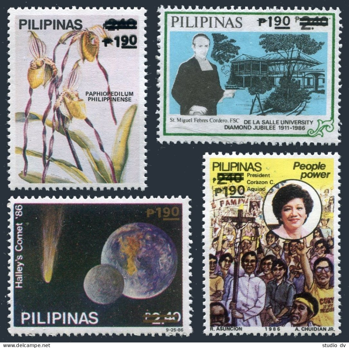 Philippines 1939-1942, MNH. Michel 1868-1871. New Value Surcharged, 1988.  - Filippijnen