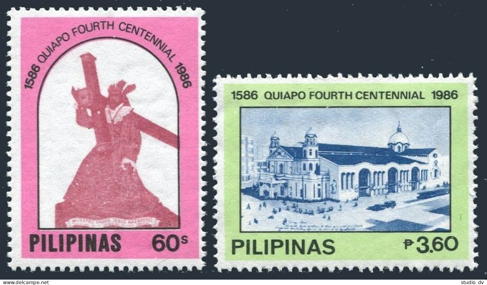 Philippines 1812-1813, MNH. Quiapo District-400, 1986. Lord Jesus Statue, Church - Philippines
