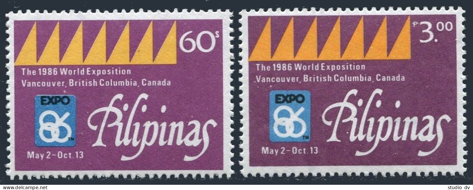 Philippines 1788-1789 Wmk 391, MNH. Michel 1731-1732. EXPO-1986, Vancouver. - Philippines