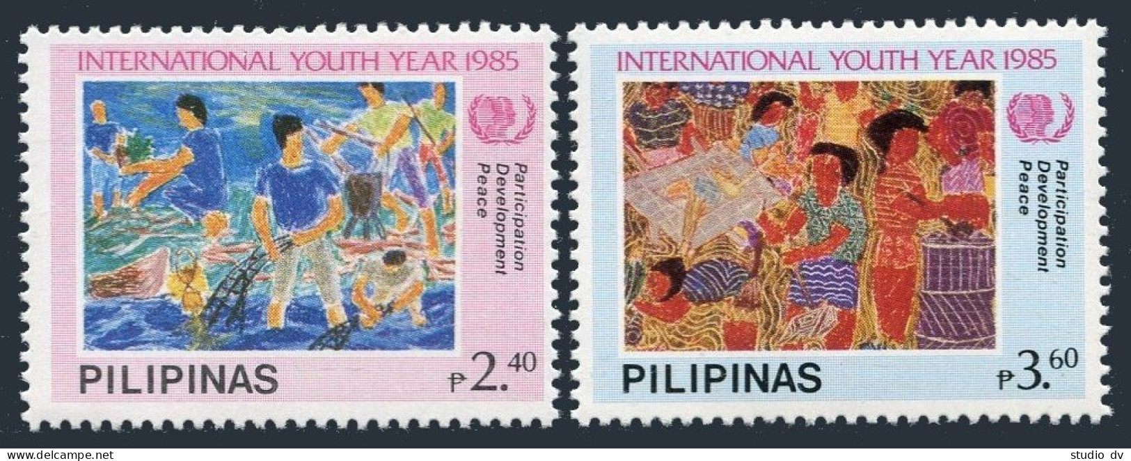 Philippines 1765-1766, MNH. Youth Year IYY-1985. Prize-winning Drawings. - Filipinas