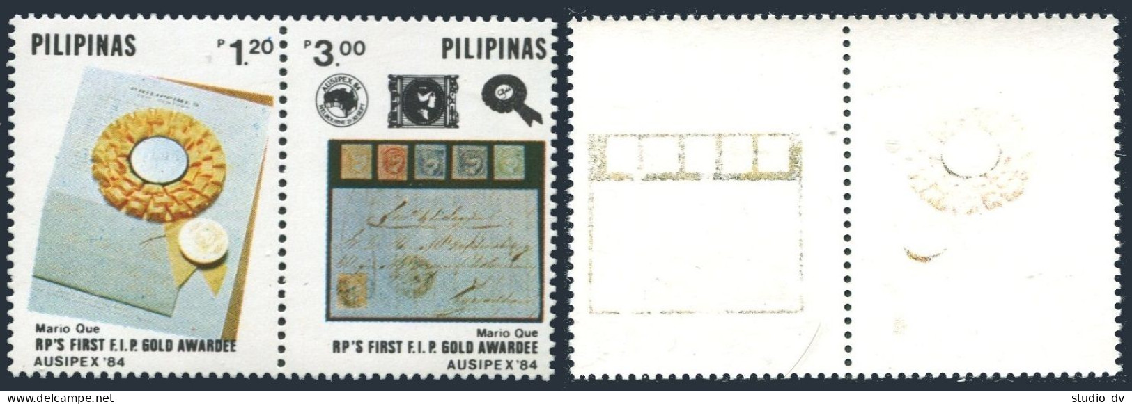 Philippines 1714-1715a Pair-offset, MNH. Michel 1627-1628. Philatelic Week 1984. - Filipinas