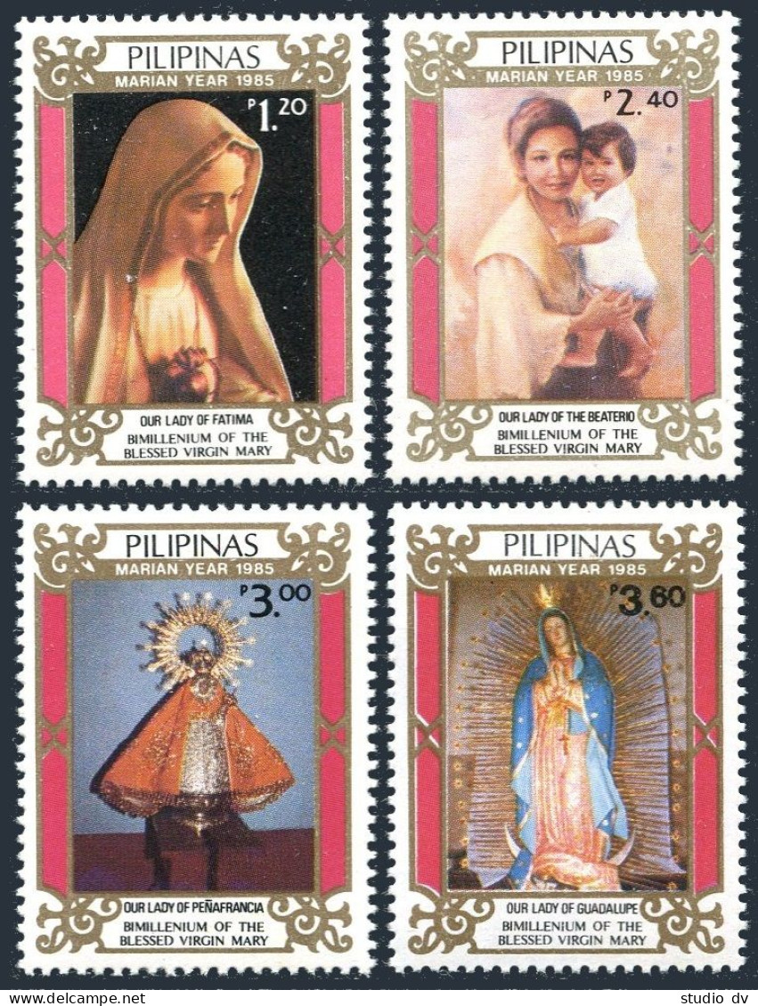 Philippines 1761-1764, MNH. Virgin Mary Birth Bi-millennium, 1985. Statues, Art. - Filippine