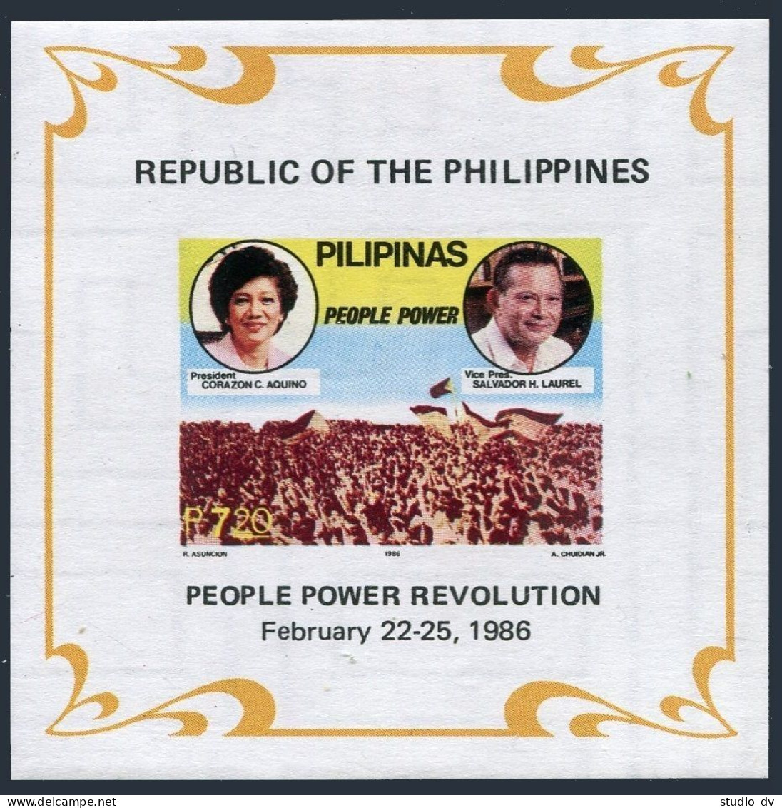 Philippines 1795-1798, 1799, MNH. Election Of Corazon Aquino, 7th President,1986 - Philippines