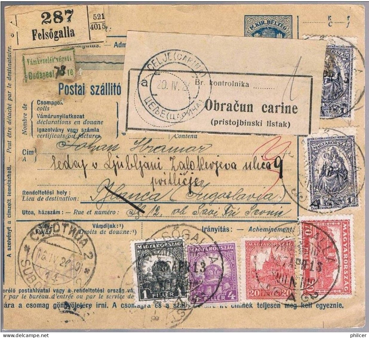 Hungria, 1927, Bulletin D'expédition - Lettres & Documents