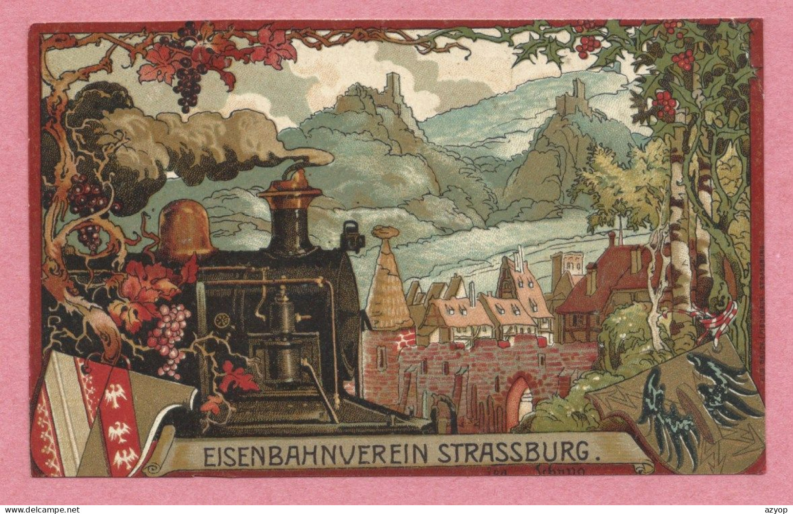 67 - STRASSBURG - STRASBOURG - Carte Signée Léo SCHNUG - Eisenbahnverein  - Voir état - Carte Légèrement Coupée - Strasbourg