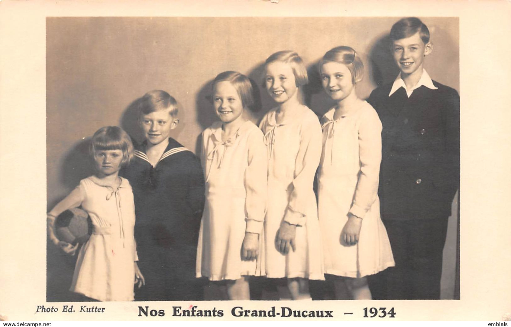 LUXEMBOURG 1934 - Carte Photo Les Enfants Grand - Ducaux, Altesses Royales De Luxembourg - Famille Grand-Ducale