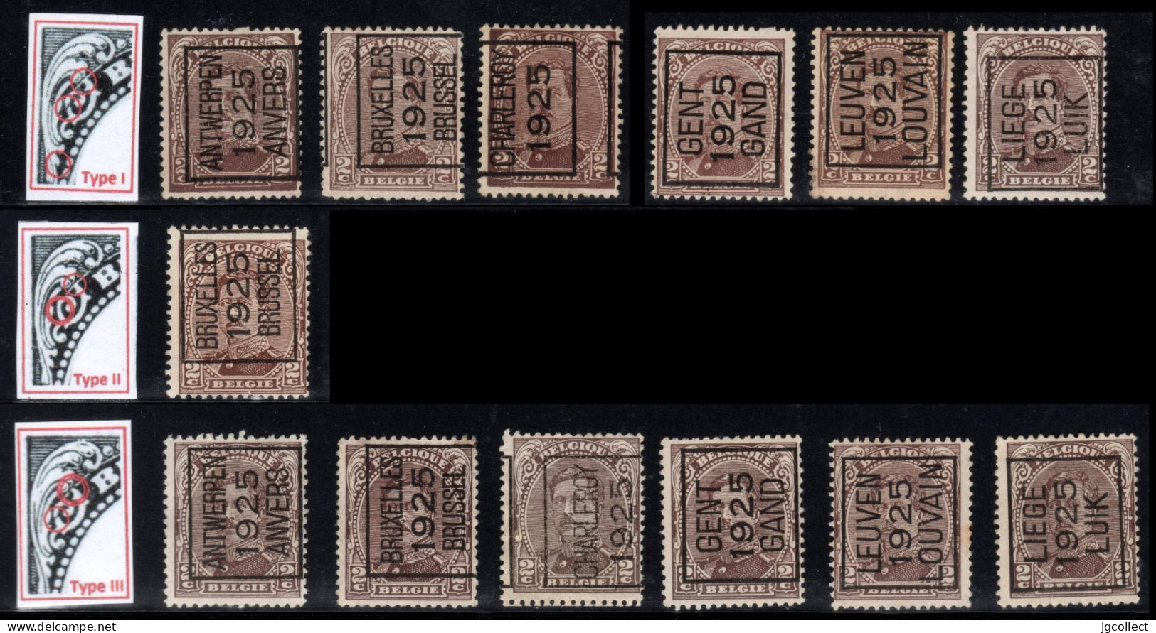 Setje Typo's 1925 Op Nr 136 - O/used - Typos 1922-26 (Albert I.)