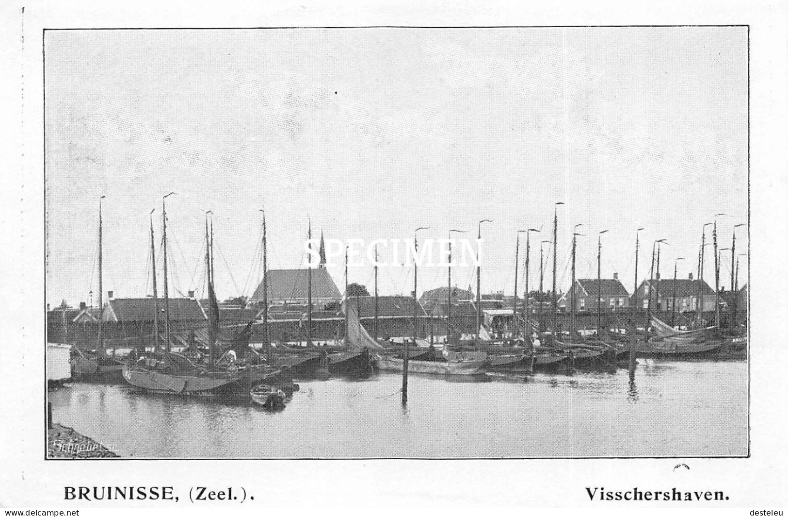 Prent - Visschershaven - Bruinisse - 8.5x12.5 Cm - Autres & Non Classés