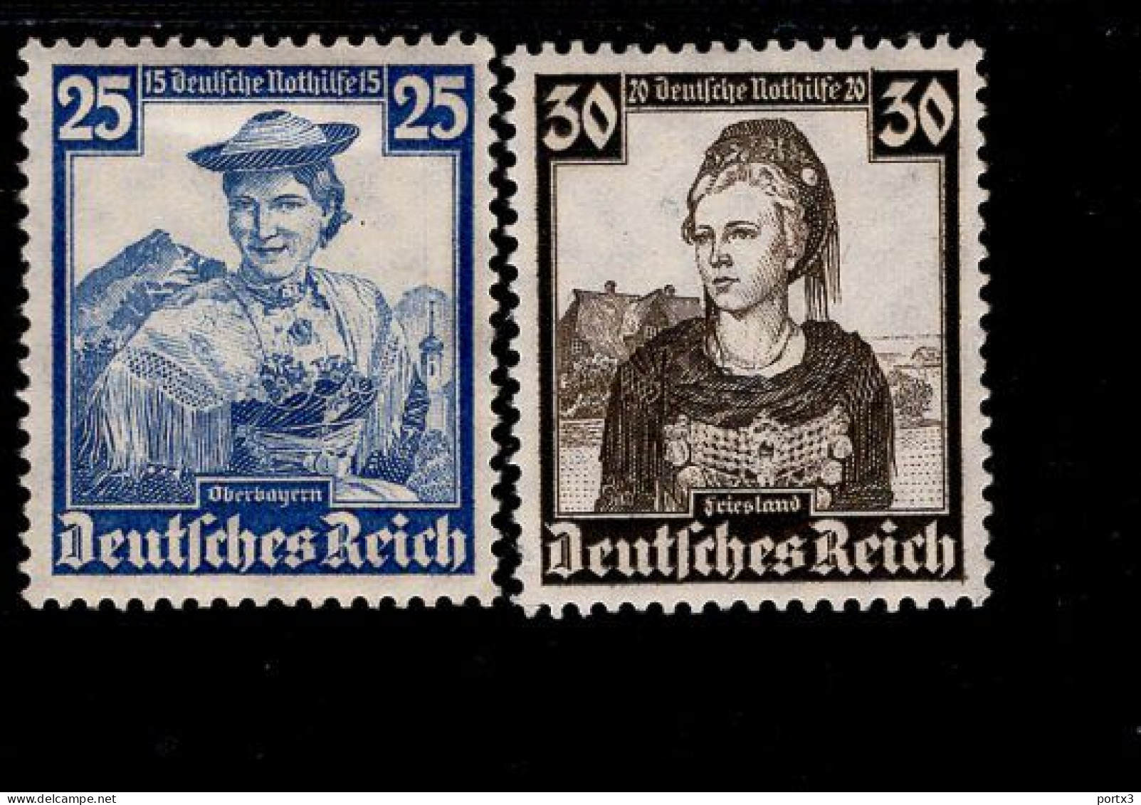 Deutsches Reich 595 - 596 Nothilfe Volkstrachten MLH * Falz Mint - Ungebraucht