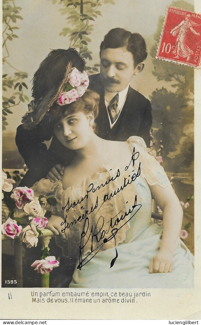 CARTE FANTAISIE - ANNEE 1900 - MESSAGE AFECTUEUX - CIRCULEE - COLLECTION JULIETTE ET ROMEO - Other & Unclassified