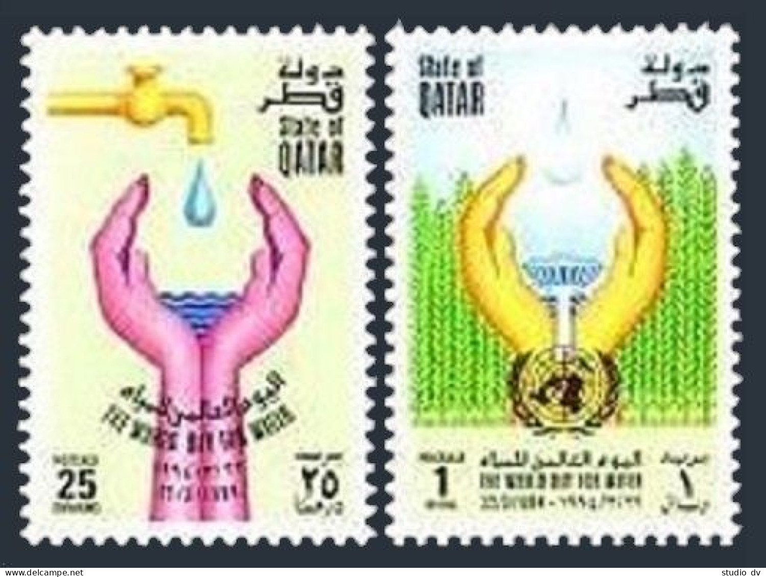 Qatar 844-845,MNH.Michel 1031-1032. World Day For Water,1994. - Qatar
