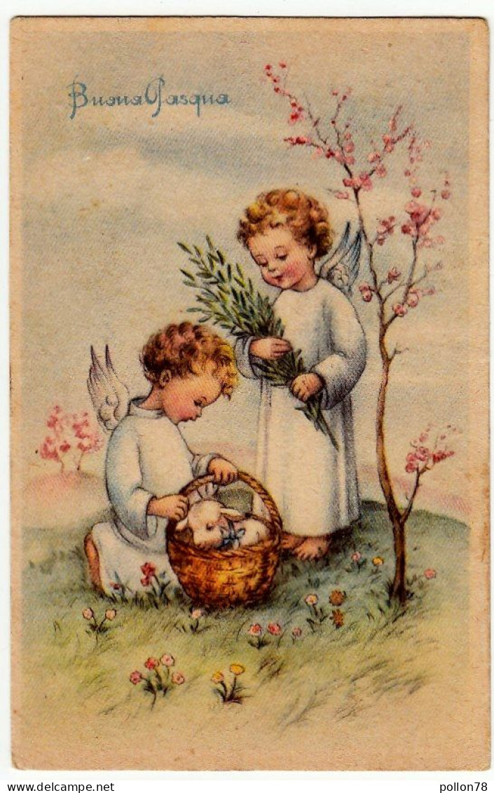 BUON A PASQUA - ANGELI - 1948 - Vedi Retro - Formato Piccolo - Pasqua