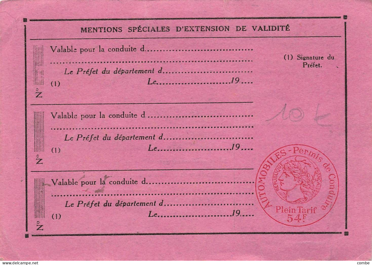 PERMIS DE CONDUIRE LES AUTOMOBILES.  CHER. 1935 - Historische Dokumente