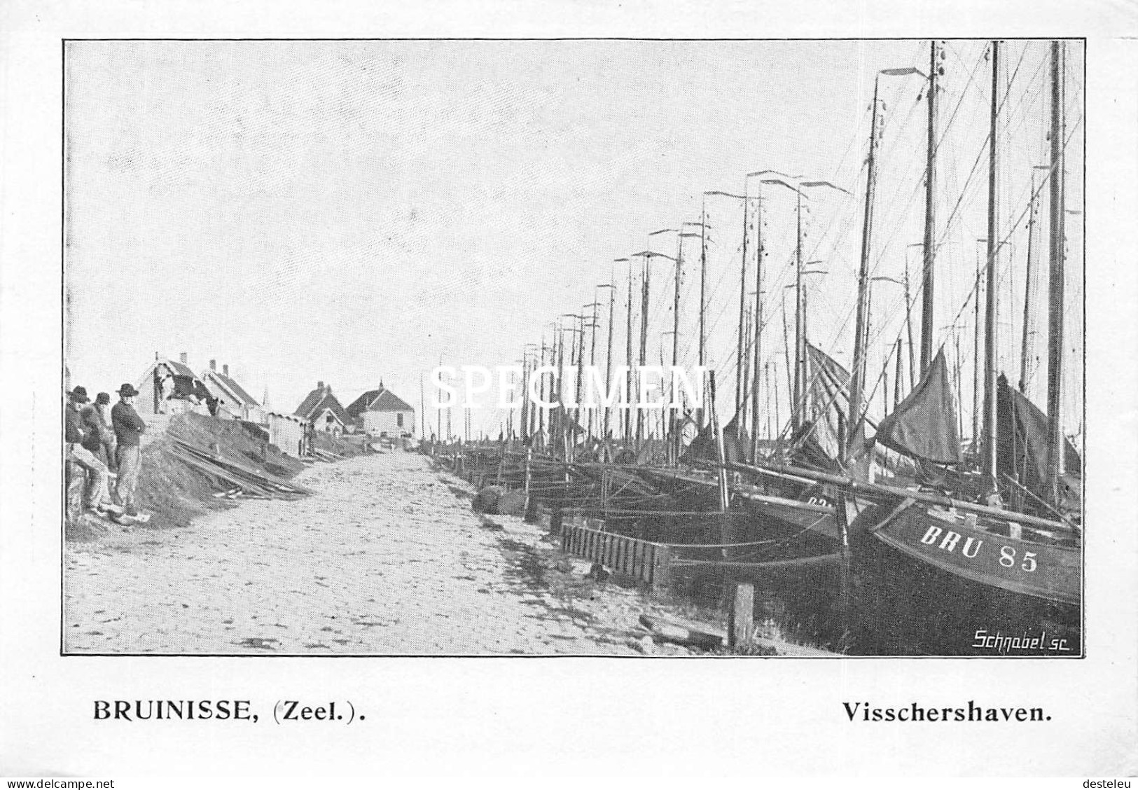 Prent - Visschershaven - Bruinisse  - 8.5x12.5 Cm - Autres & Non Classés