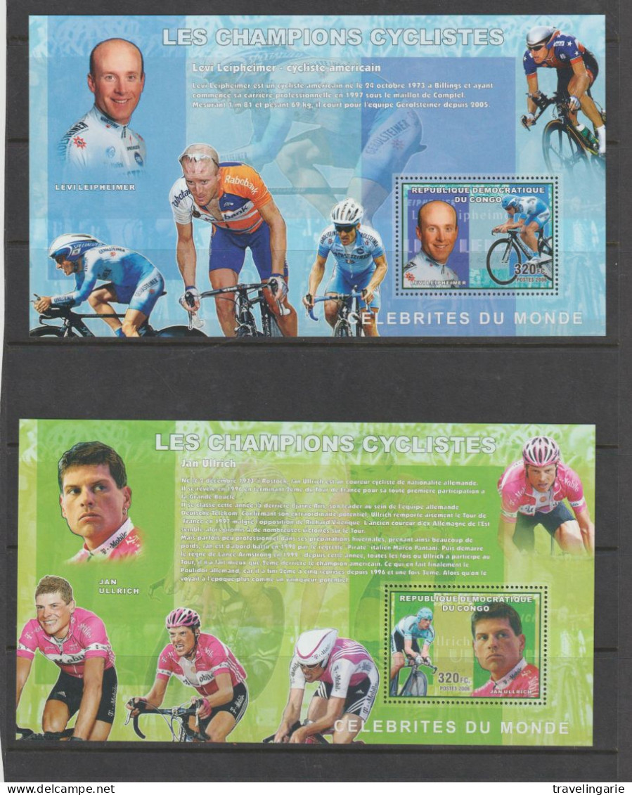 Democratic Republic Of Congo 2006 Cycling Champions S/S Set MNH ** - Cycling