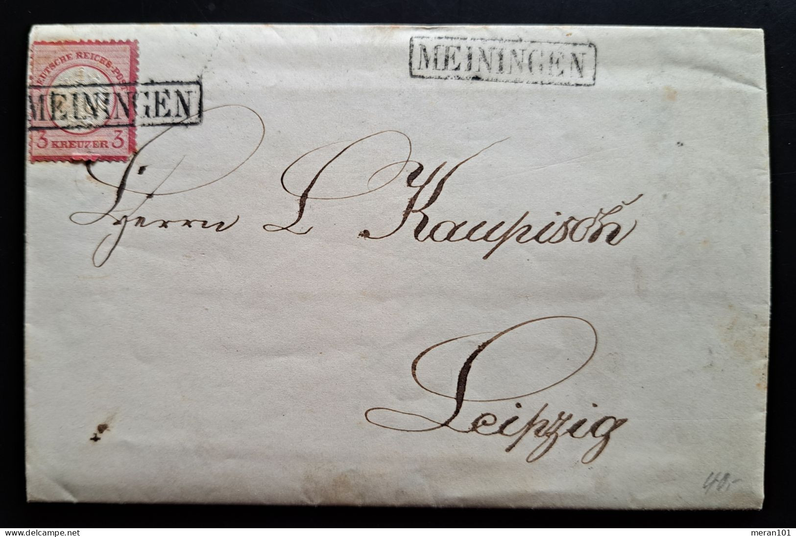 Deutsches Reich 1872, Brief Mit Inhalt MEININGEN Nach Leipzig - Storia Postale