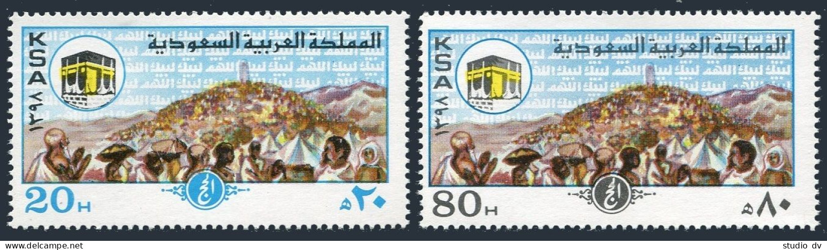 Saudi Arabia 771-772, MNH. Mi 653-654. Pilgrimage To Mecca, 1978. Mount Arafat. - Saoedi-Arabië