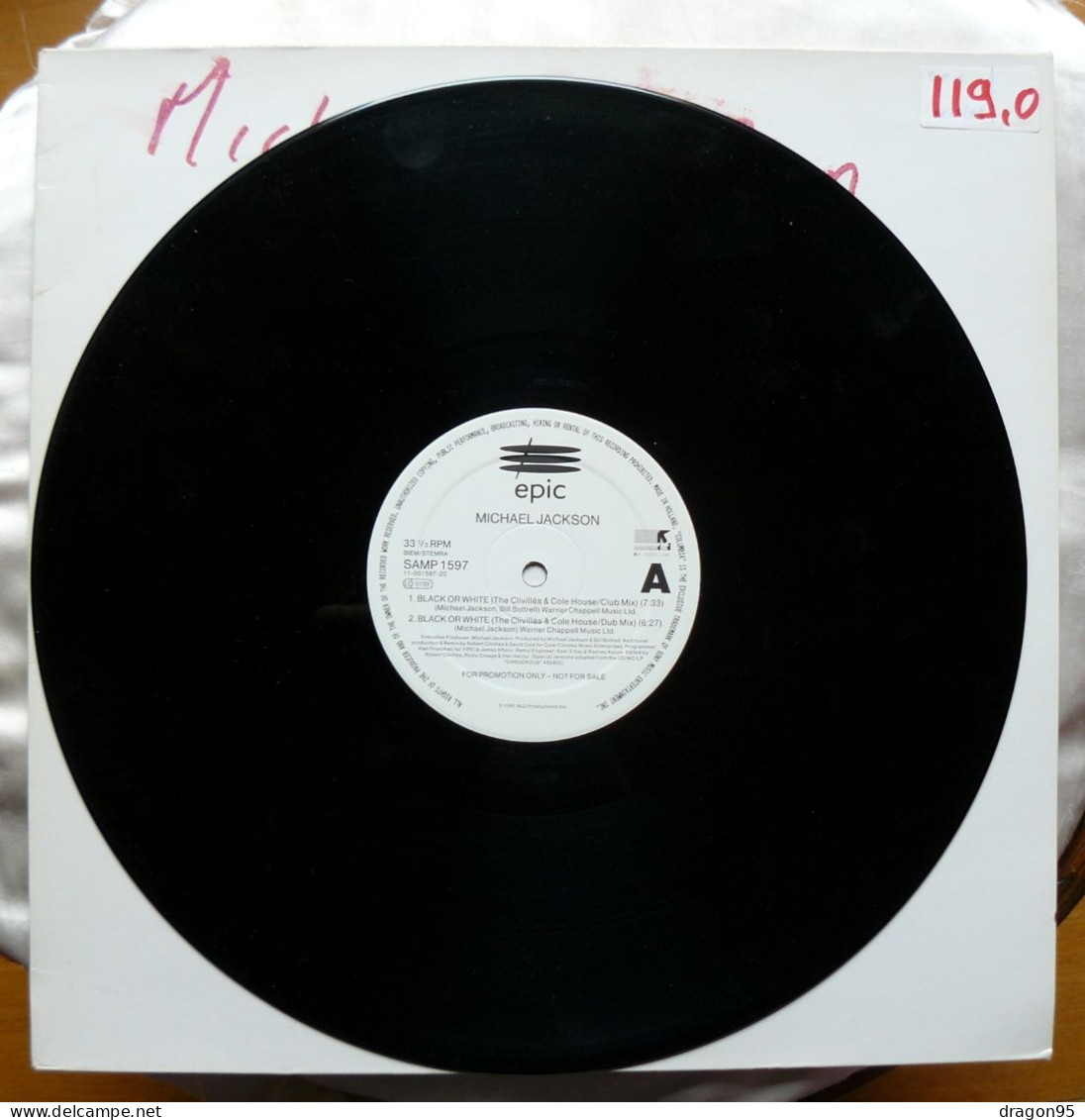 Michael JACKSON : Black Or White - 45T Promo HC - Dance, Techno En House