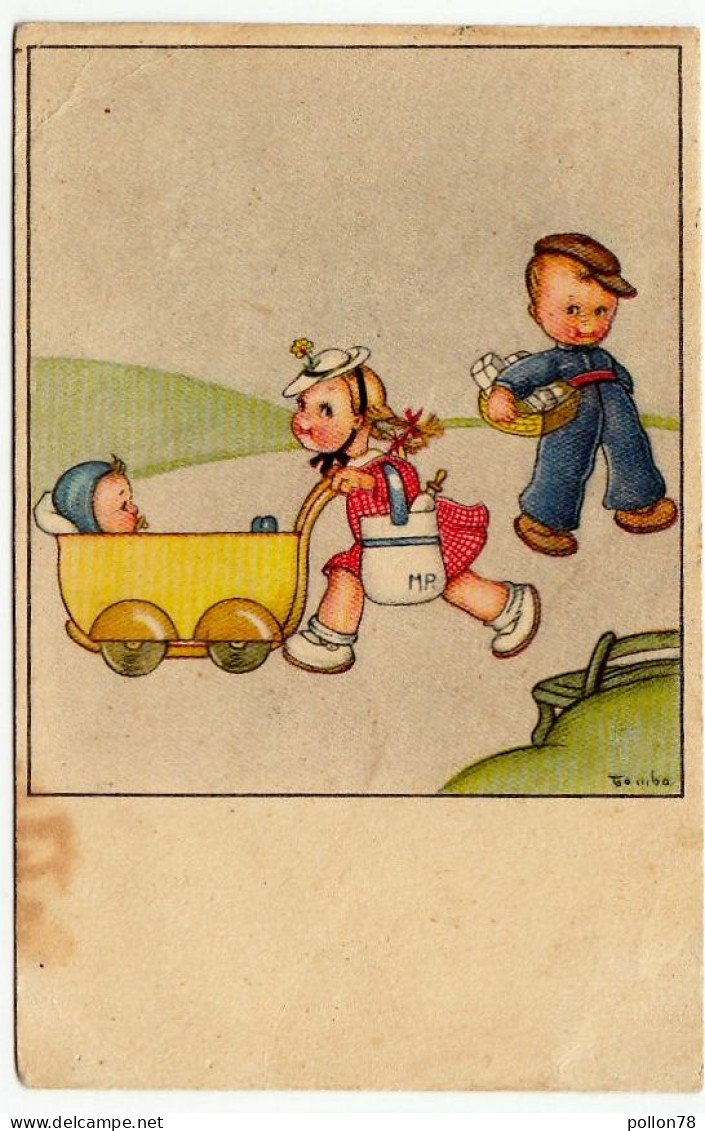 BAMBINI CON PASSEGGINO - ILLUSTRTA DA TOMBA - 1944 - Storia Postale - Vedi Retro - Formato Piccolo - Autres & Non Classés