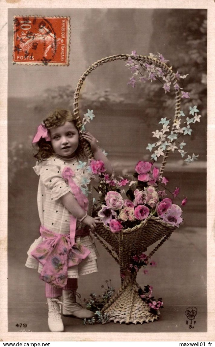 O8 - Carte Postale Fantaisie - Petite Fille - Fleurs - Ritratti
