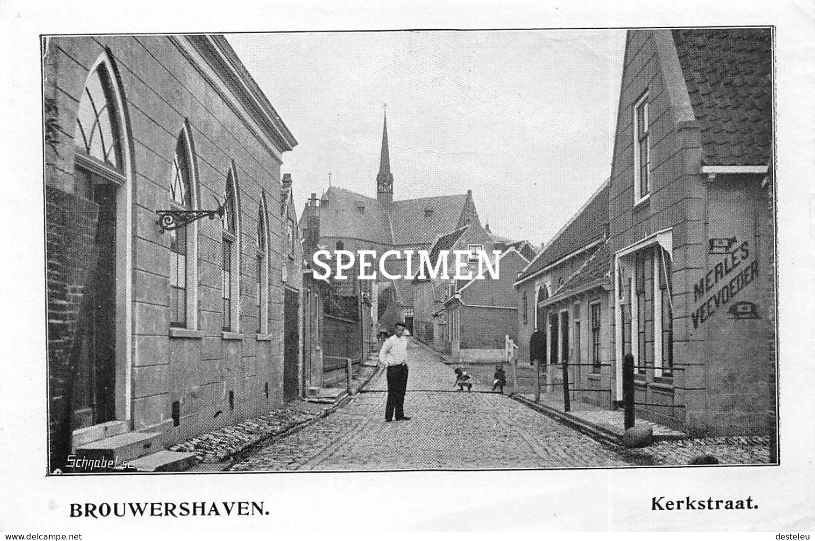 Prent - Kerkstraat - Brouwershaven - 8.5x12.5 Cm - Sonstige & Ohne Zuordnung