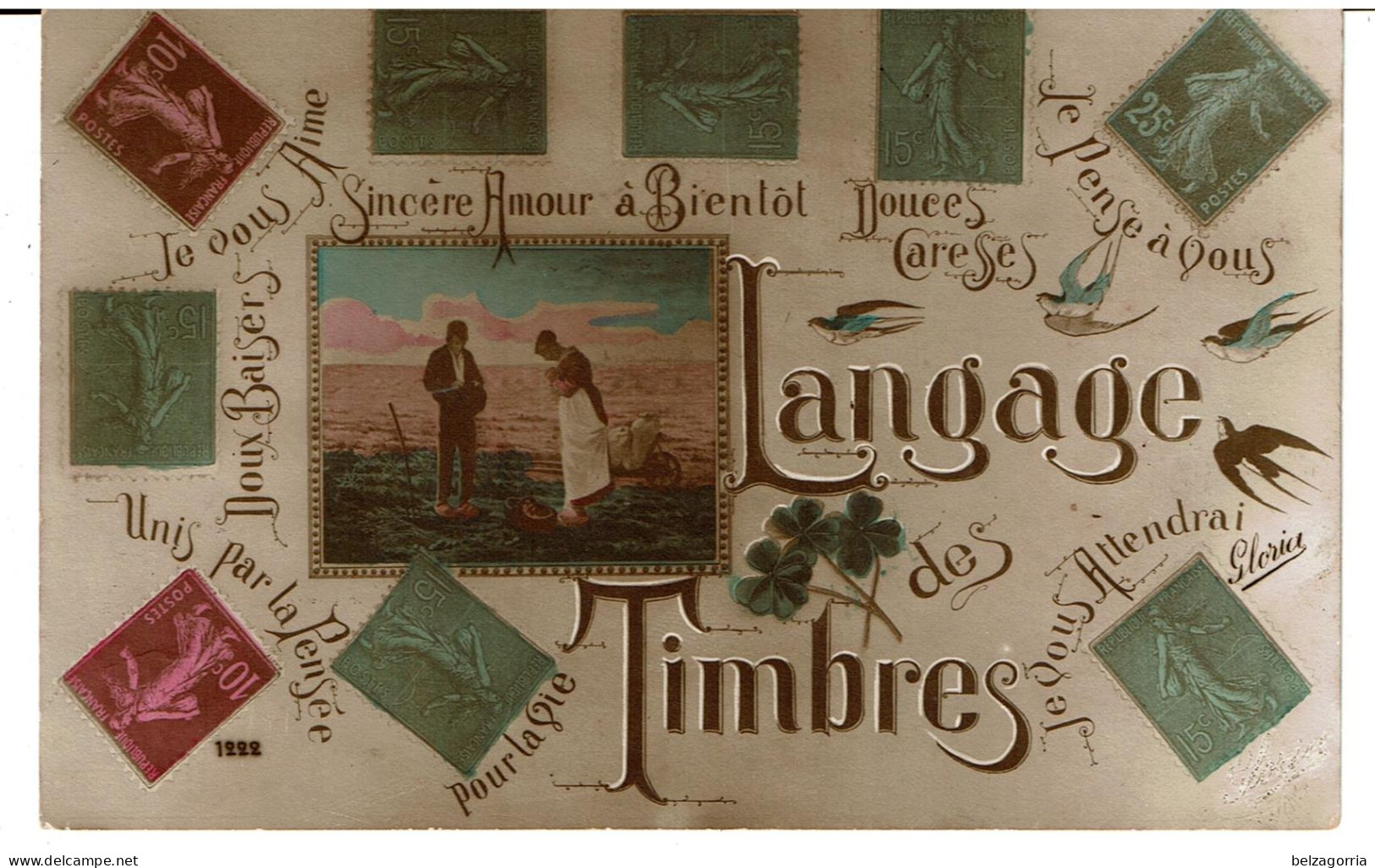 LANGAGE DES TIMBRES  -  SEMEUSES - FANTAISIE - 1222 - Timbres (représentations)