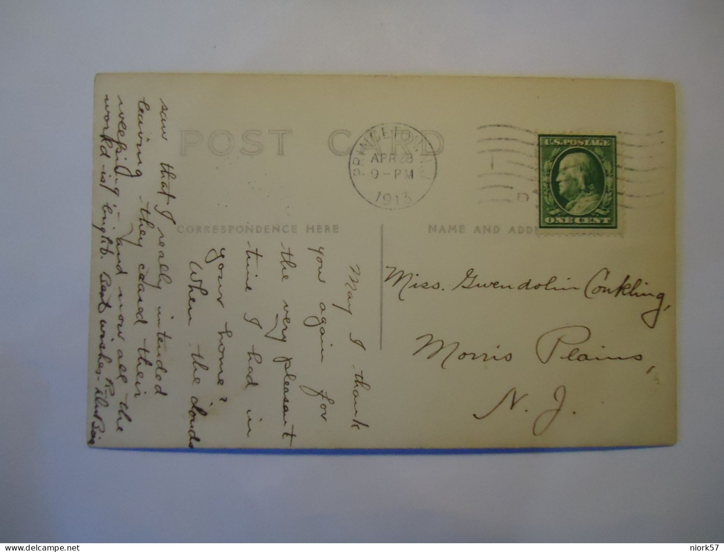 UNITED STATES   POSTCARDS PRINSETON  UNIVERSITY  1913 POSTMARK PRINSETON - Altri & Non Classificati