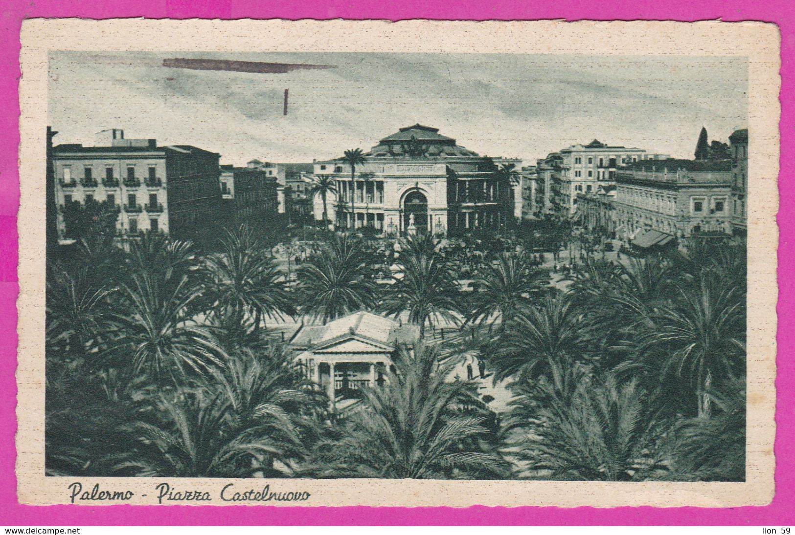 294095 / Italy - PALERMO Piazza Castelnuovo PC 1940 USED 50 Cent. Victor Emmanuel III Flamme LA LOTTERIA E 42 VI FARA' M - Marcophilia