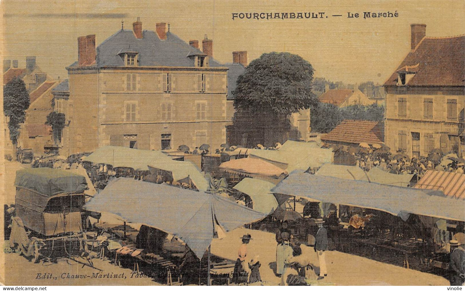 P-24-Mi-Is-1904 : FOURCHAMBAULT. LE MARCHE. CARTE EN COULEUR - Andere & Zonder Classificatie