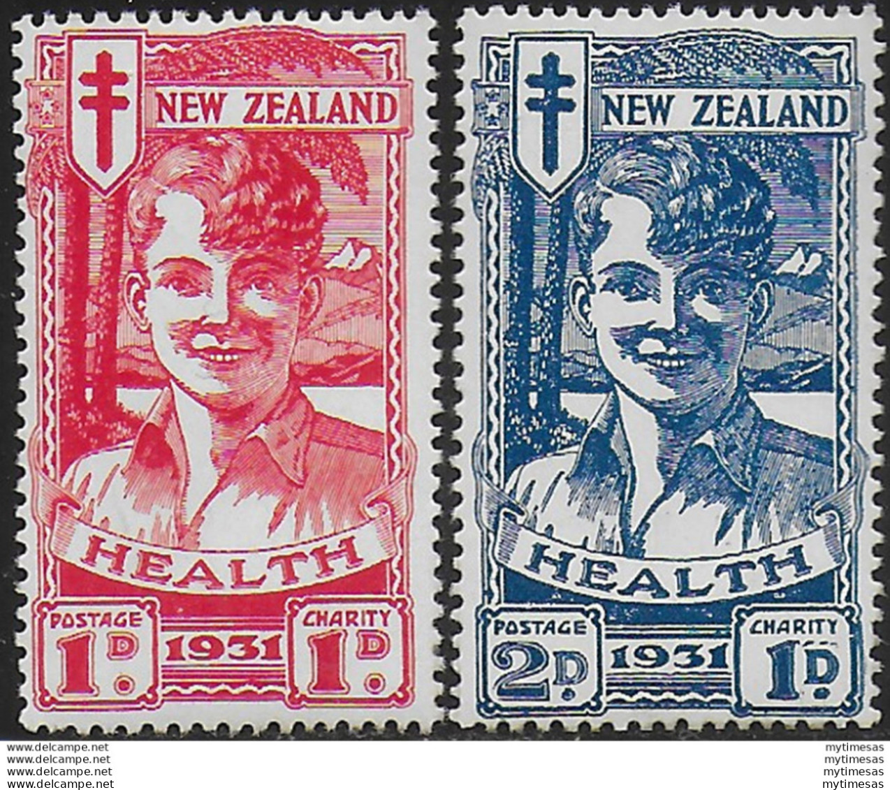 1931 New Zealand Health Smiling Boy 2v. MNH SG N. 546/47 - Altri & Non Classificati