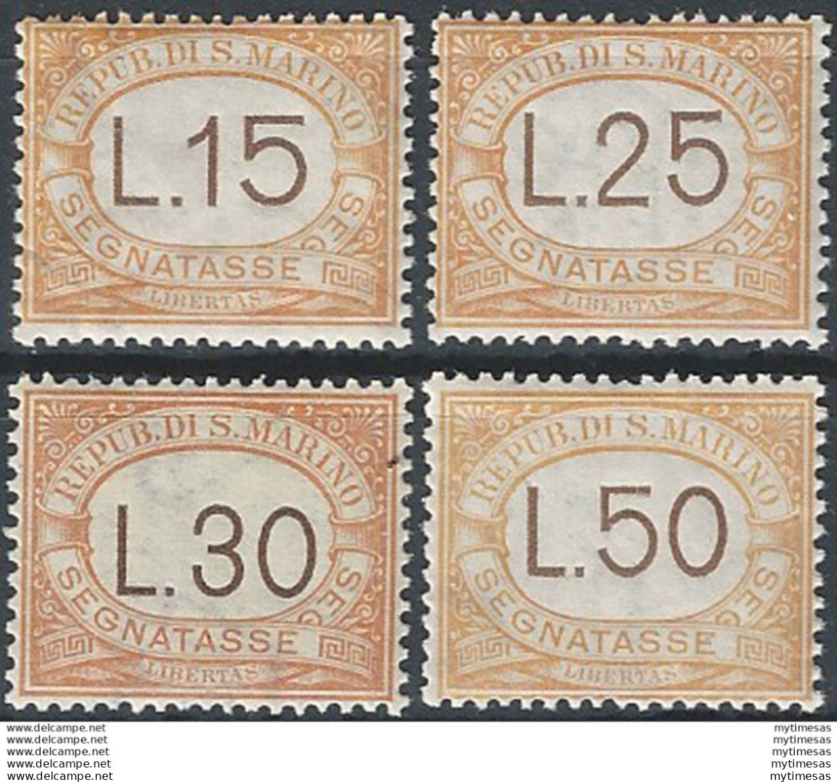 1927-28 San Marino Segnatasse 4v. Bc. MNH Sassone N. Tx 28/31 - Other & Unclassified