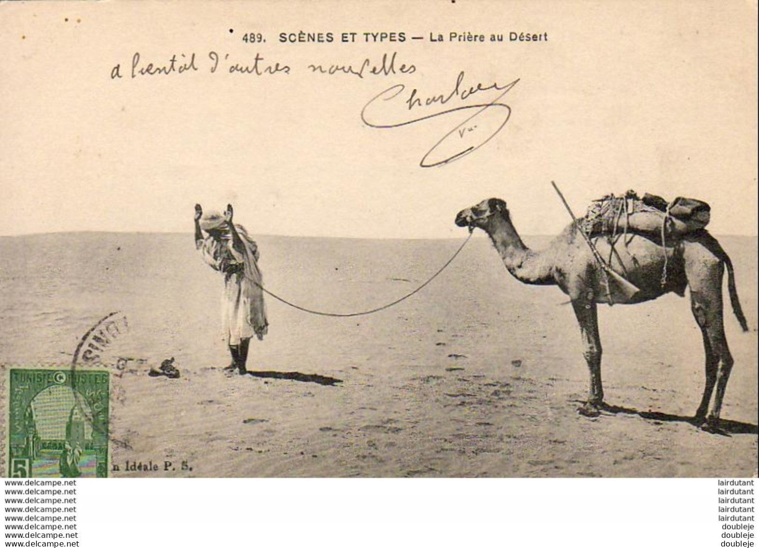 ALGERIE  SCENES ET TYPES  La Prière Au Désert  ..... ( Ref FF1658 ) - Scènes & Types