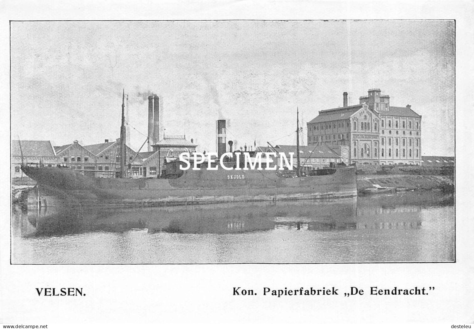 Prent - Kon. Papierfabriek De Eendracht - Velsen  - 8.5x12.5 Cm - Andere & Zonder Classificatie