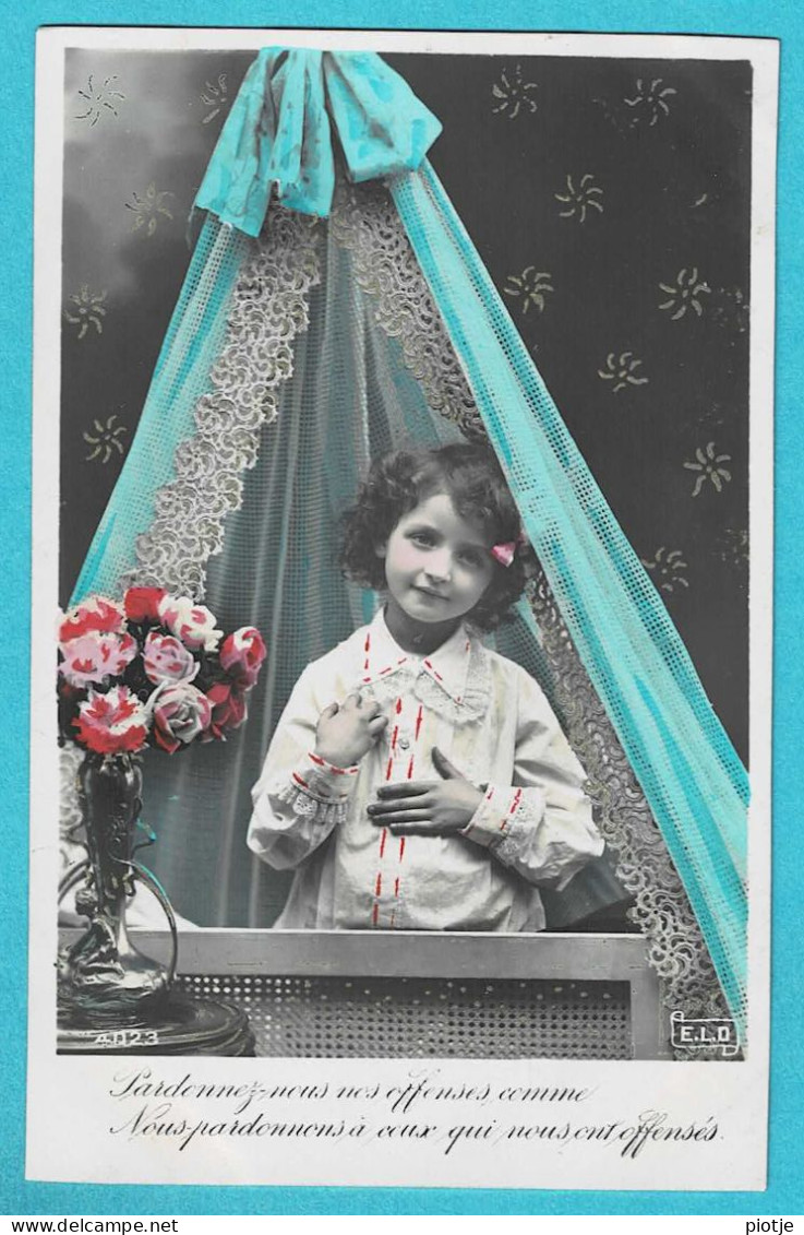 * Fantaisie - Fantasy - Fantasie (Enfant - Child) * (E.L.D. 4023) Serie De 5 Cartes, Roses, Prier, Girl, Fille, Fleurs - Abbildungen